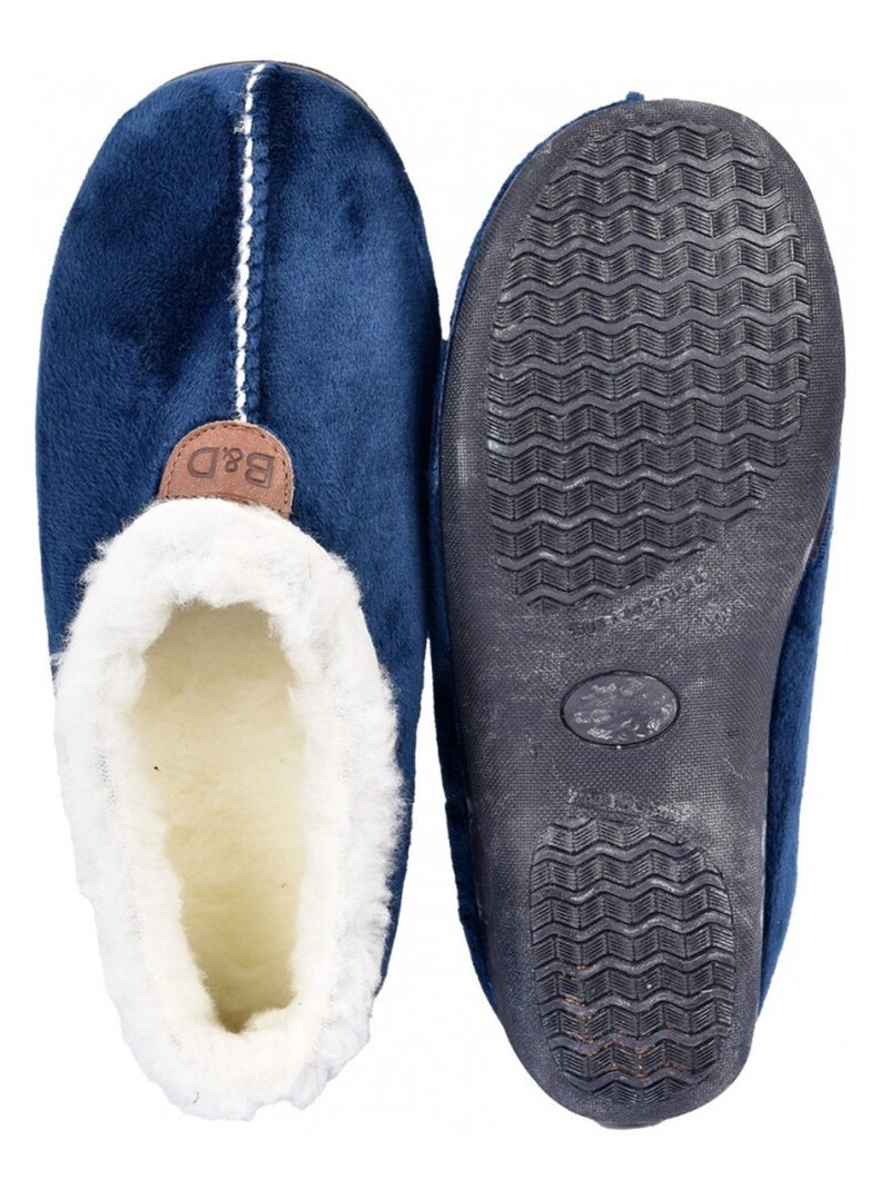 Charentaise Femme Pantoufle PREMIUM Bleu marine - Kiabi