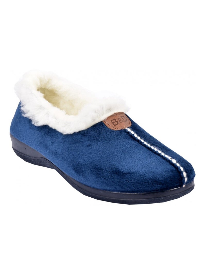 CHARENTAISE Femme Pantoufle PREMIUM Bleu marine - Kiabi