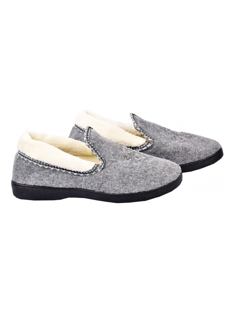 CHARENTAISE Femme Pantoufle PREMIUM Gris - Kiabi