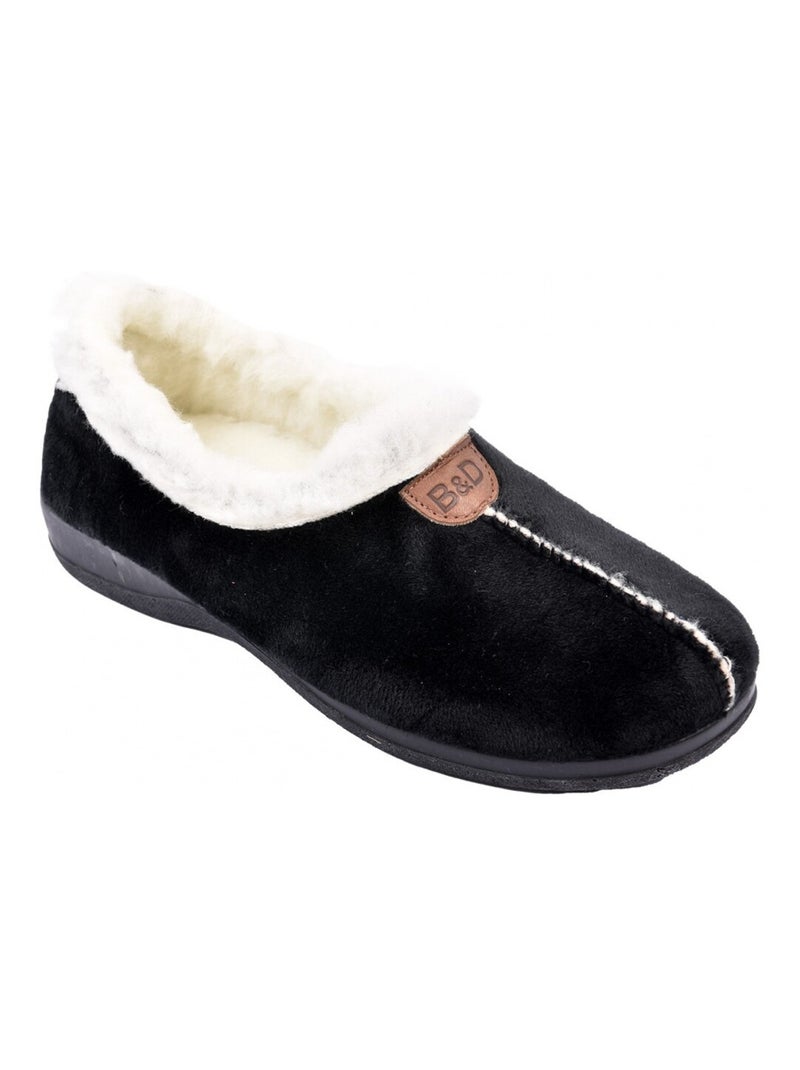 Charentaise Femme Pantoufle PREMIUM Noir - Kiabi