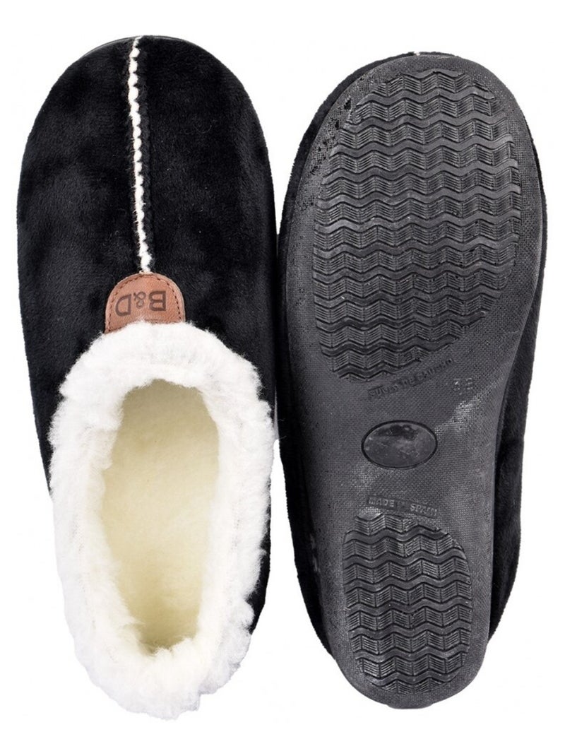 Charentaise Femme Pantoufle PREMIUM Noir - Kiabi