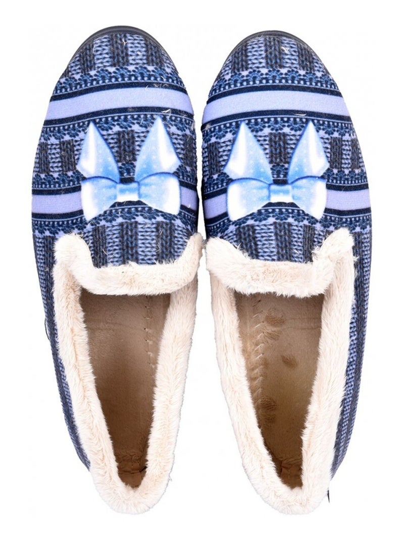 Charentaise Femme PREMIUM FANTAISIE Bleu marine - Kiabi