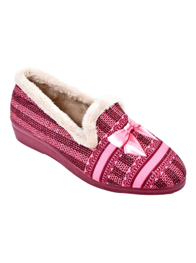Charentaise Femme PREMIUM FANTAISIE Bordeaux - Kiabi