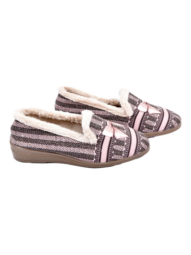 Charentaise Femme PREMIUM FANTAISIE Taupe - Kiabi