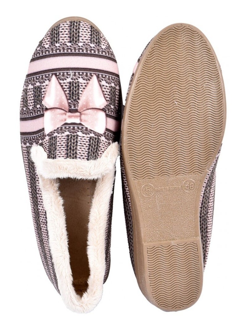 Charentaise Femme PREMIUM FANTAISIE Taupe - Kiabi