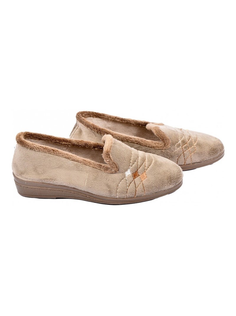 Charentaise Femme PREMIUM FANTAISIE Taupe - Kiabi