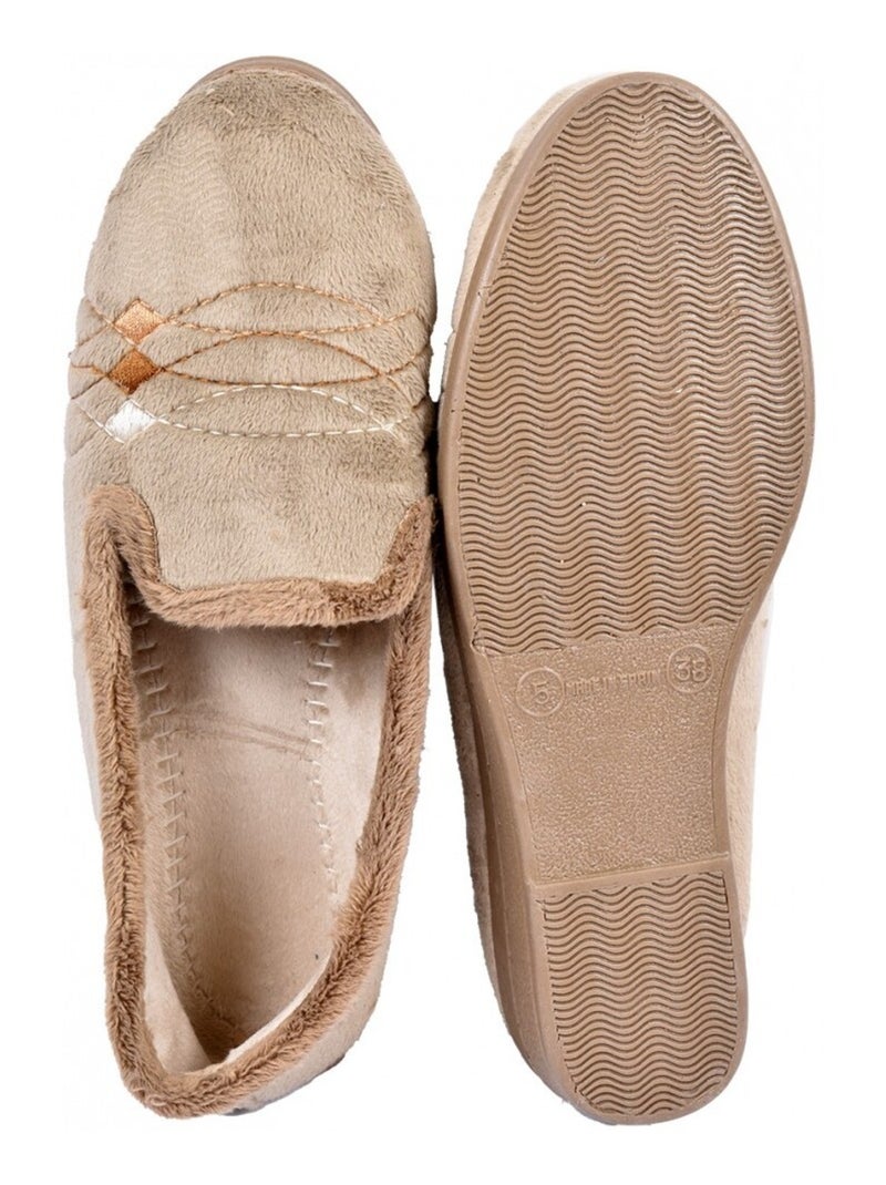 Charentaise Femme PREMIUM FANTAISIE Taupe - Kiabi
