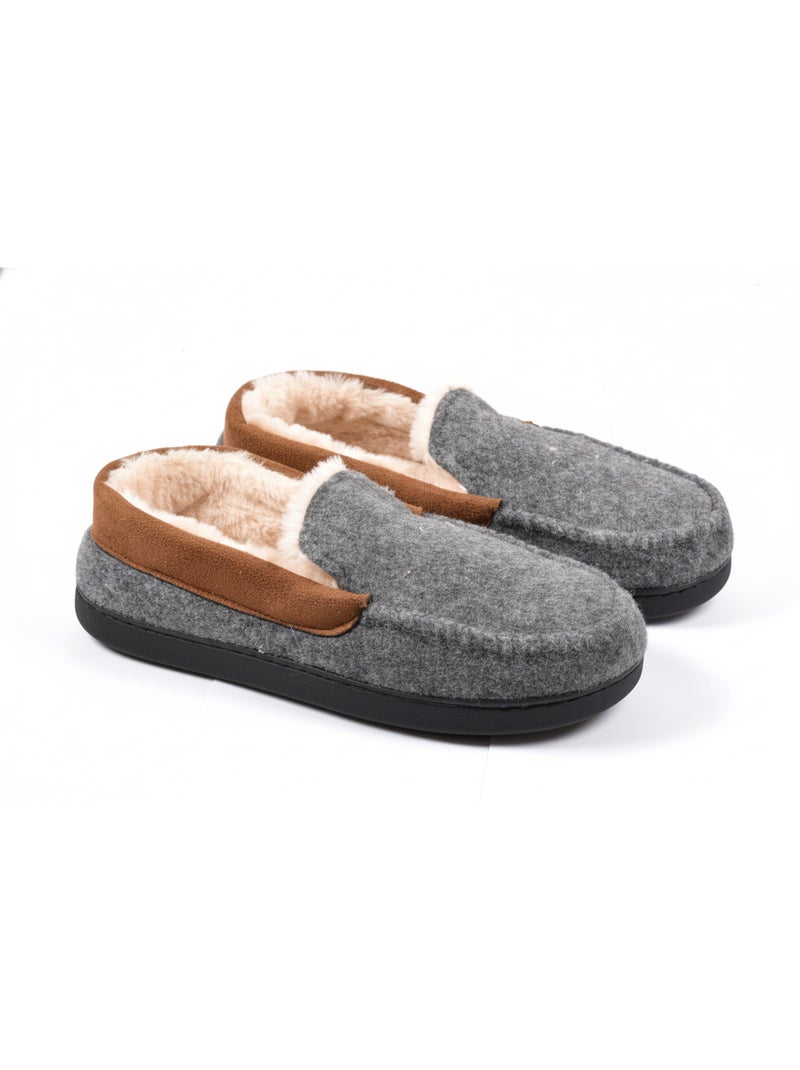 Charentaise fourrée homme Pantoufle PREMIUM MU9733 Gris - Kiabi
