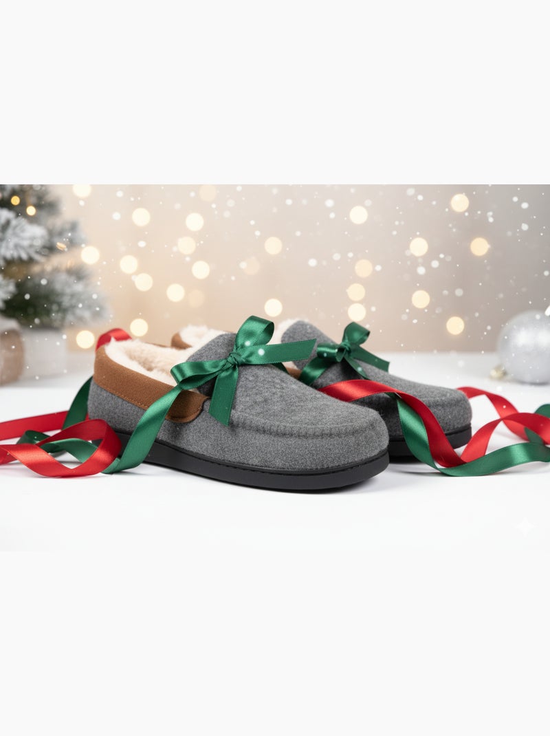 Charentaise fourrée homme Pantoufle PREMIUM MU9733 Gris - Kiabi