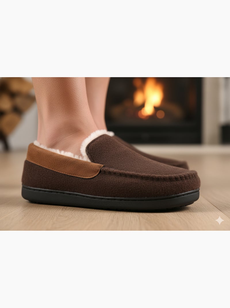 Charentaise fourrée homme Pantoufle PREMIUM MU9733 Marron - Kiabi