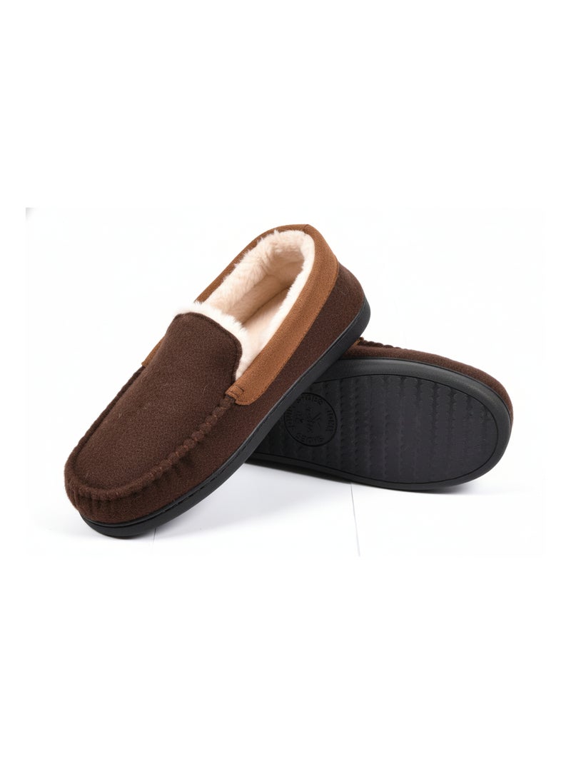 Charentaise fourrée homme Pantoufle PREMIUM MU9733 Marron - Kiabi