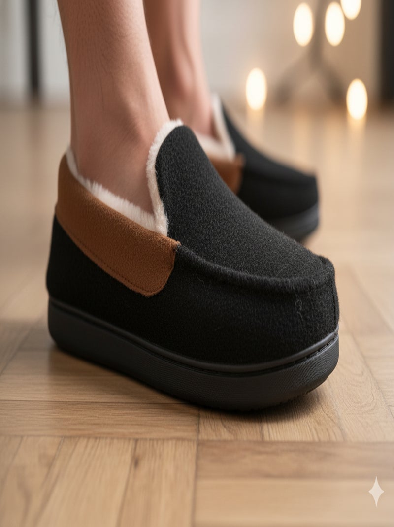 Charentaise fourrée homme Pantoufle PREMIUM MU9733 Noir - Kiabi