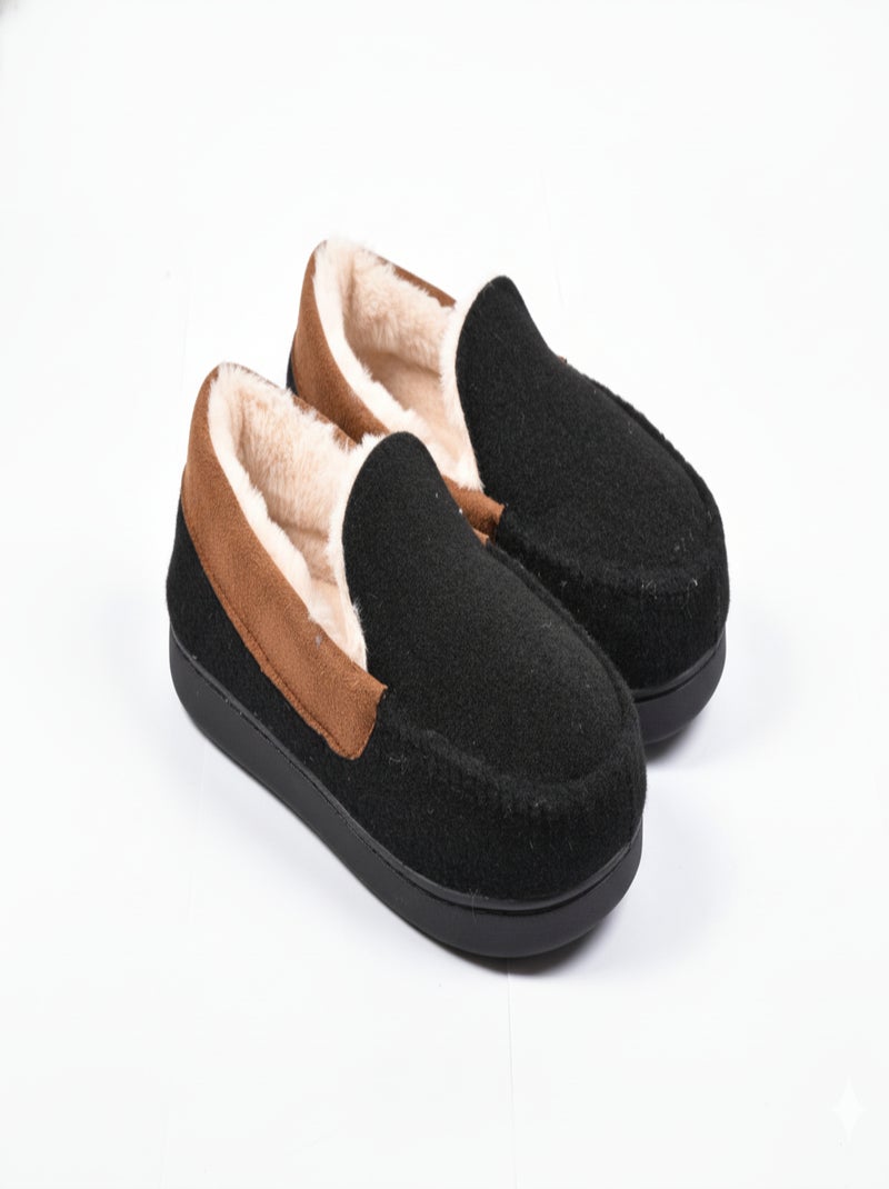 Charentaise fourrée homme Pantoufle PREMIUM MU9733 Noir - Kiabi