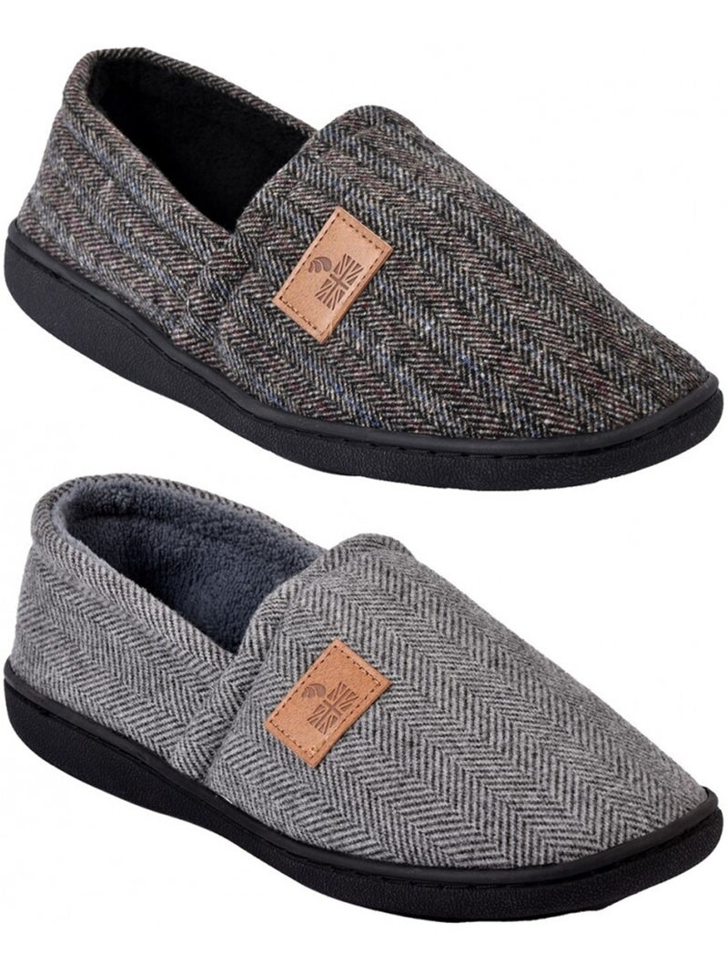 CHARENTAISE HOMME SUEDINE - Pack de 2 Gris Marron - Kiabi