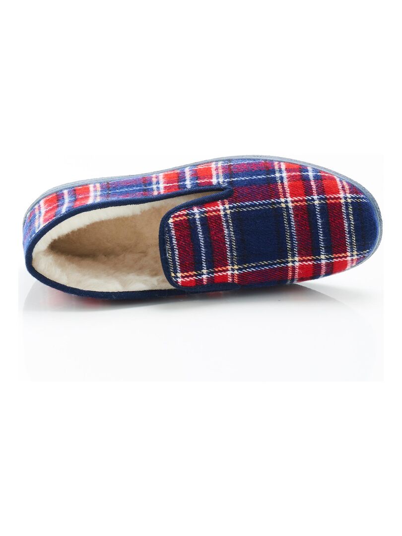 Damart Pantofole Charentaises Uomo In Velluto A Coste - Colore Blu Navy - Lavabili In Lavatrice