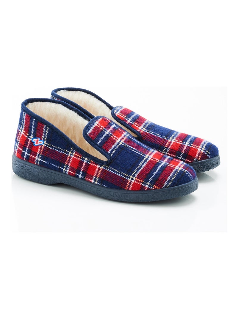 Charentaises carreaux ou unies Thermolactyl - Damart Bleu - Kiabi