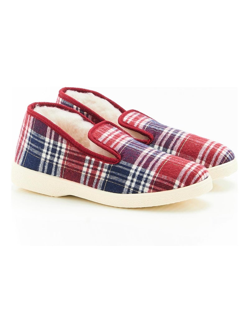 Charentaises carreaux ou unies Thermolactyl - Damart Rouge - Kiabi