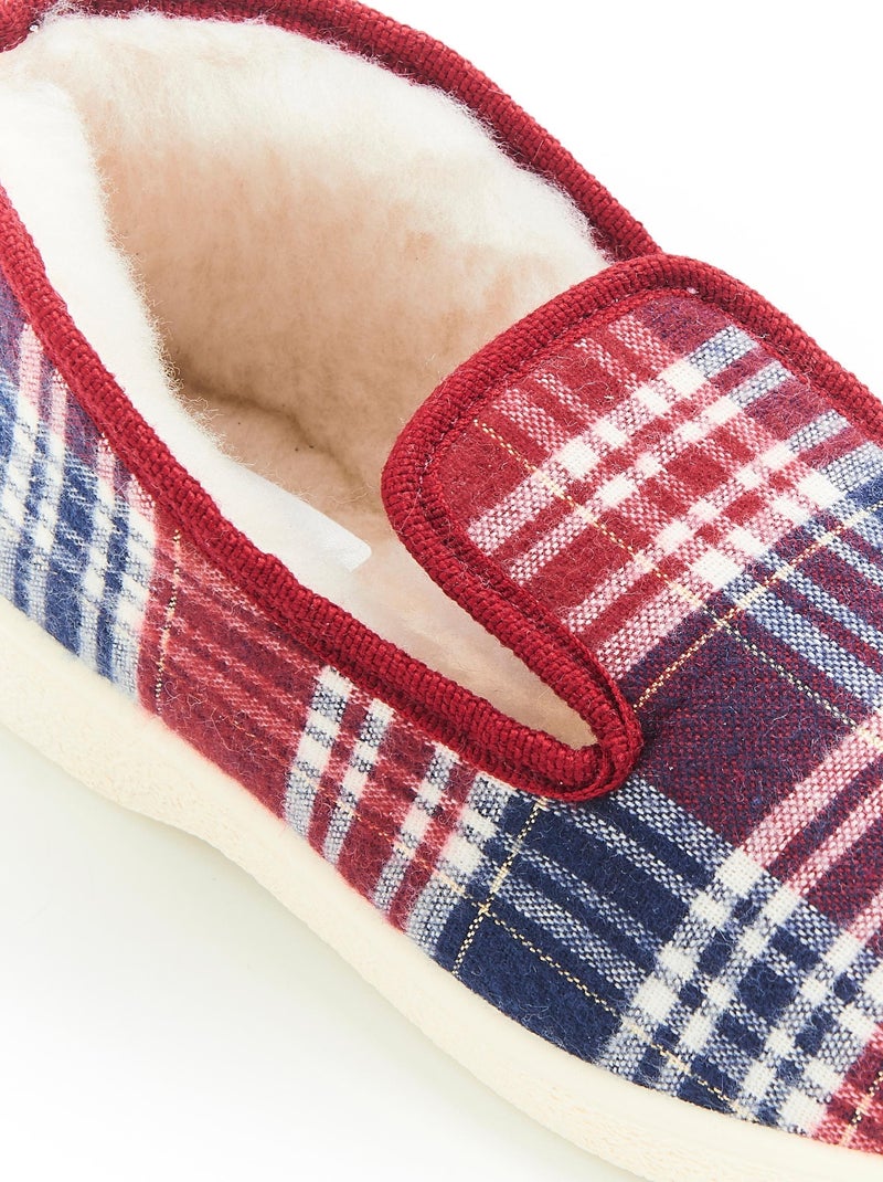 Charentaises carreaux ou unies Thermolactyl - Damart Rouge - Kiabi