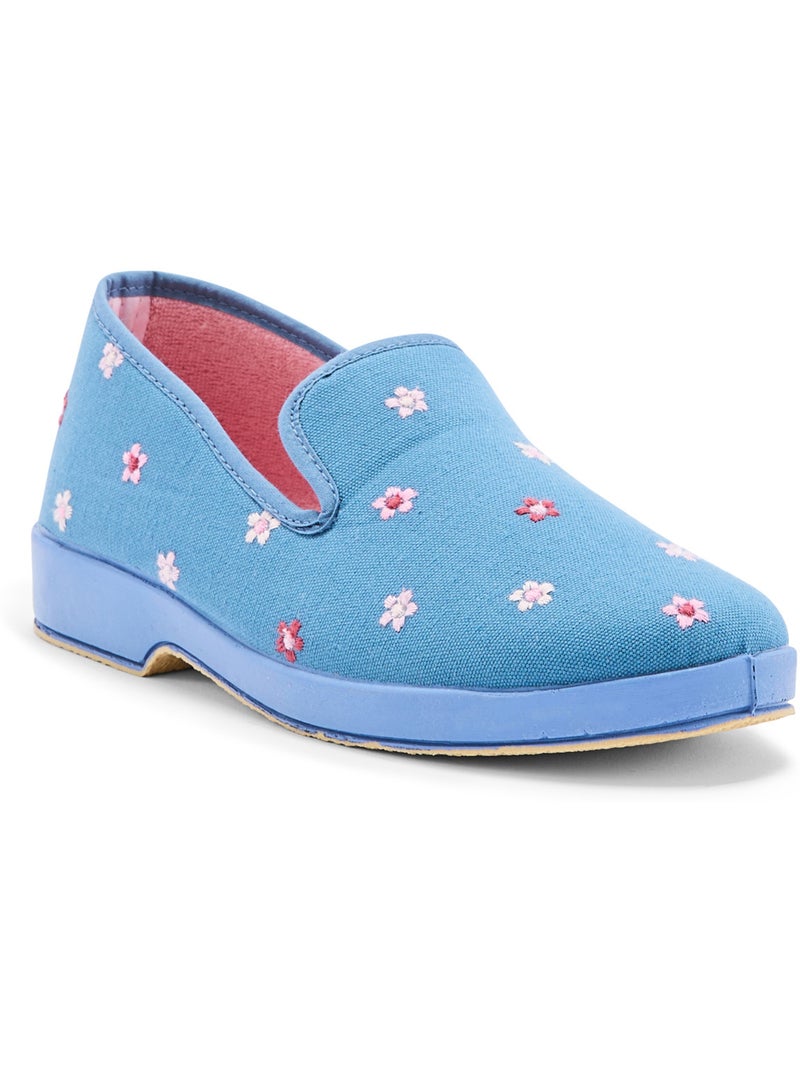 Charentaises femme brodées - PEDICONFORT Bleu - Kiabi