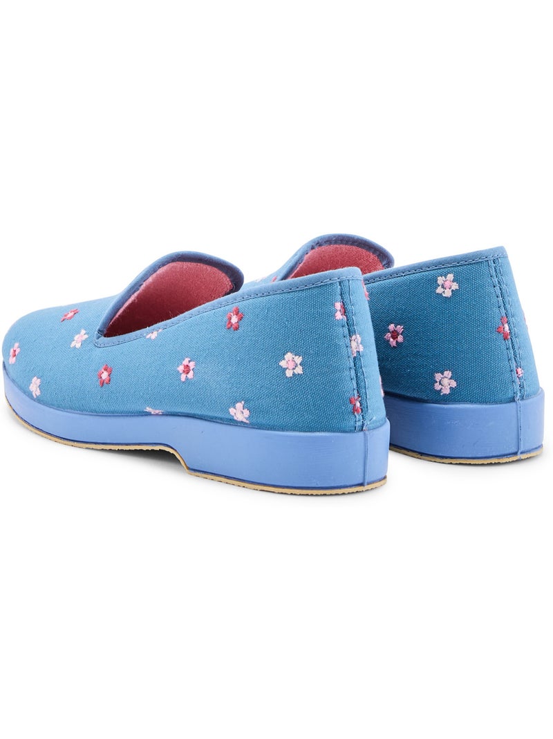 Charentaises femme brodées - PEDICONFORT Bleu - Kiabi