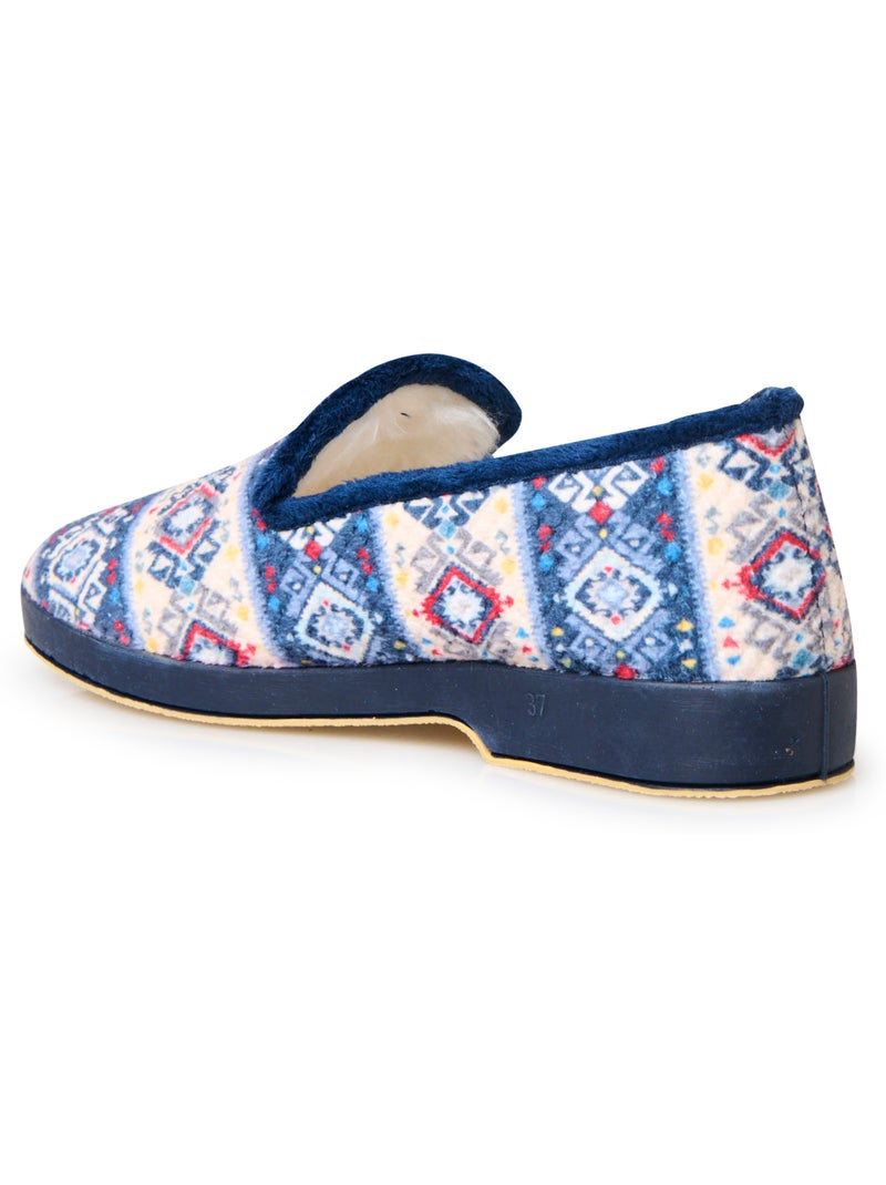Charentaises fourrées 70% laine - PEDICONFORT Bleu Multicolore - Kiabi