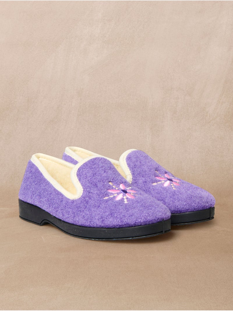 Charentaises fourrées laine - PEDICONFORT Violet - Kiabi
