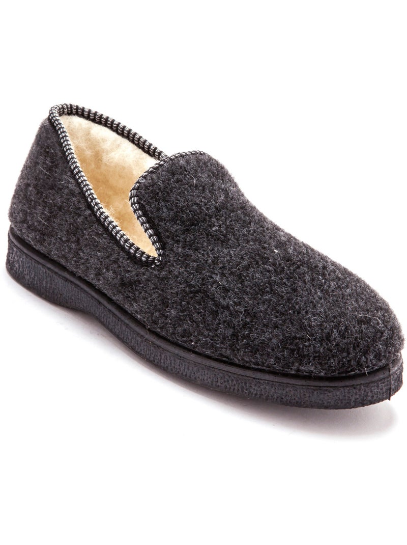 Charentaises mixtes fourrées - PEDICONFORT gris anthracite - Kiabi