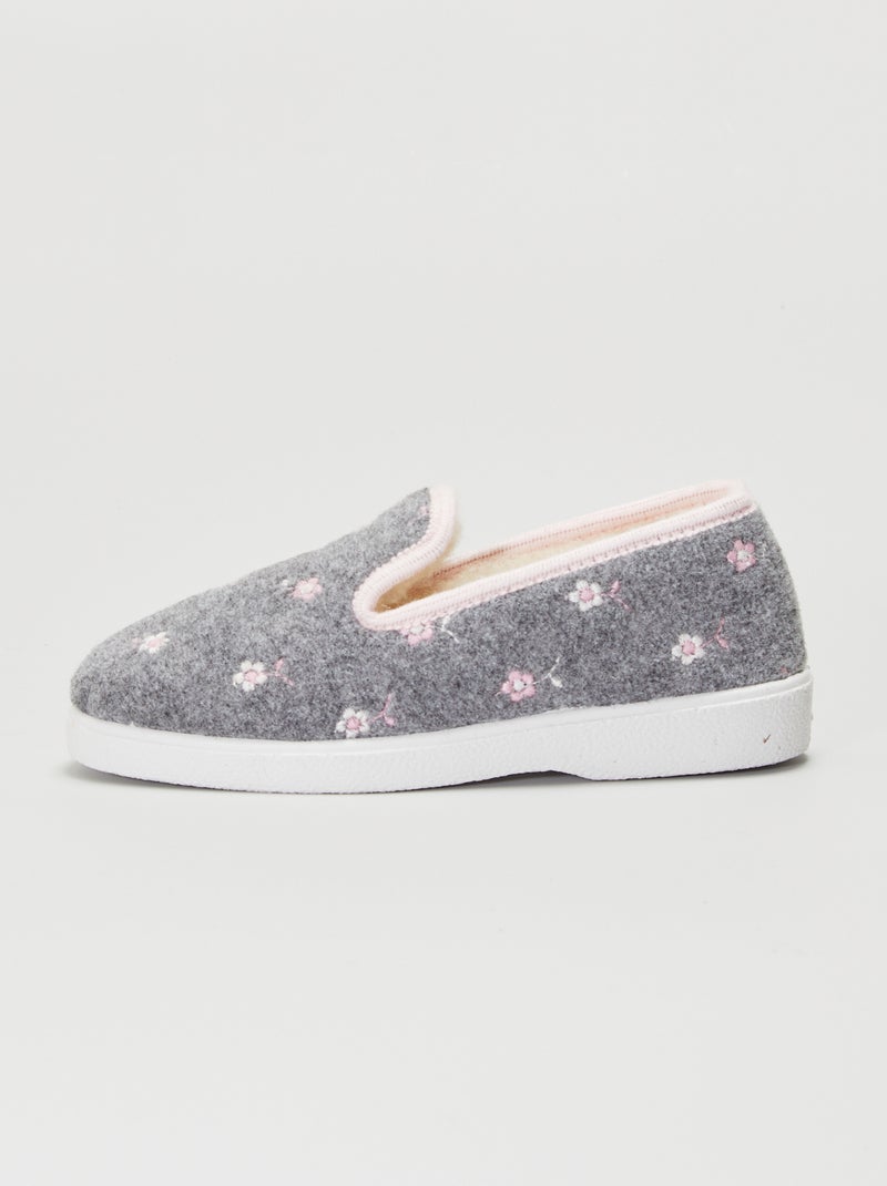 Charentaises motif 'fleur' BLANC1 - Kiabi
