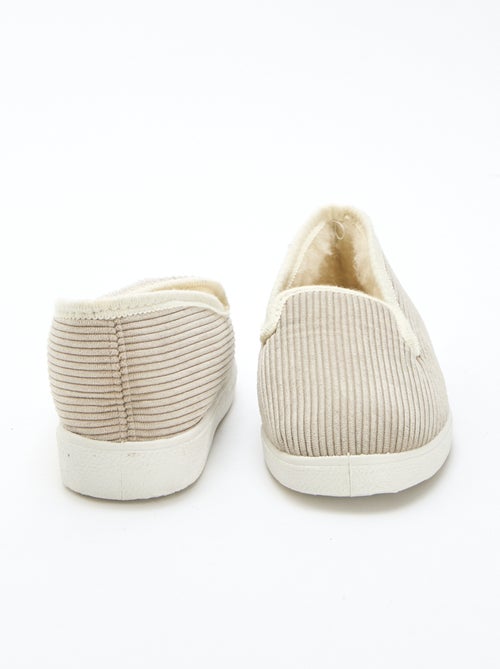 Charentaises velours côtelée - Kiabi