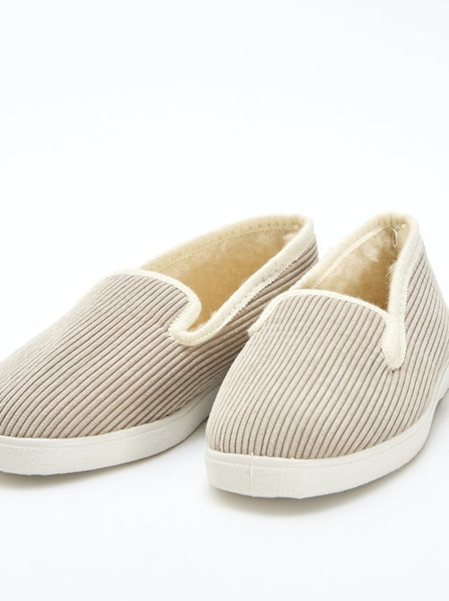 Charentaises velours côtelée - Kiabi