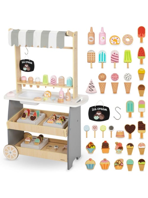 Chariot à glaces en bois avec accessoires Mamabrum - Kiabi