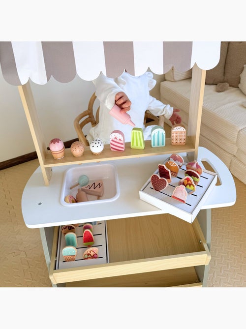 Chariot à glaces en bois avec accessoires Mamabrum - Kiabi