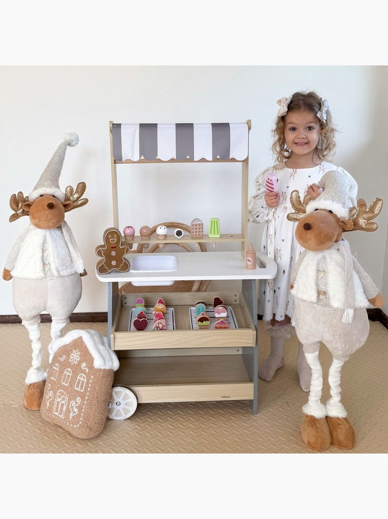 Chariot à glaces en bois avec accessoires Mamabrum Gris - Kiabi