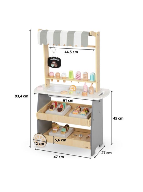 Chariot à glaces en bois avec accessoires Mamabrum - Kiabi