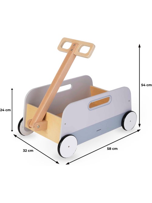 Chariot à Jouets en Bois Enfant avec Poignée à Tirer - Remorque de Rangement et de Promenade - Kiabi Chariot à Jouets en Bois Enfant avec Poignée à Tirer - Remorque de Rangement et de Promenade - Kiabi