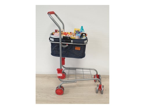 Chariot avec panier en jeans et 40 miniatures - Kiabi