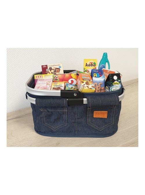 Chariot avec panier en jeans et 40 miniatures - Kiabi