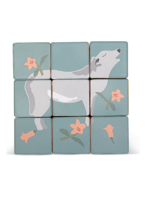 Chariot avec puzzle de cubes animaux - Kiabi