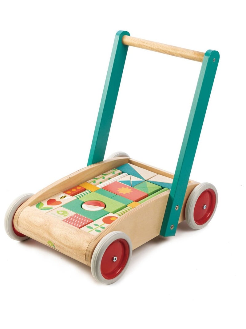 Chariot de marche avec blocs colorés Beige - Kiabi