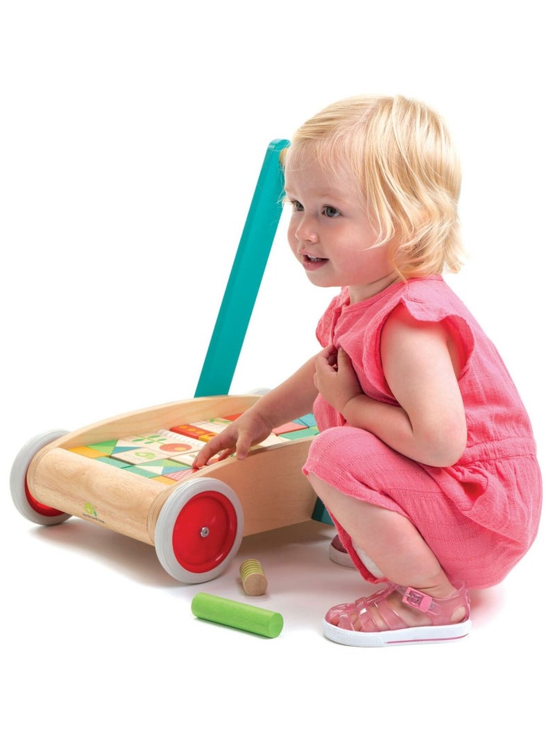 Chariot de marche avec blocs colorés Beige - Kiabi