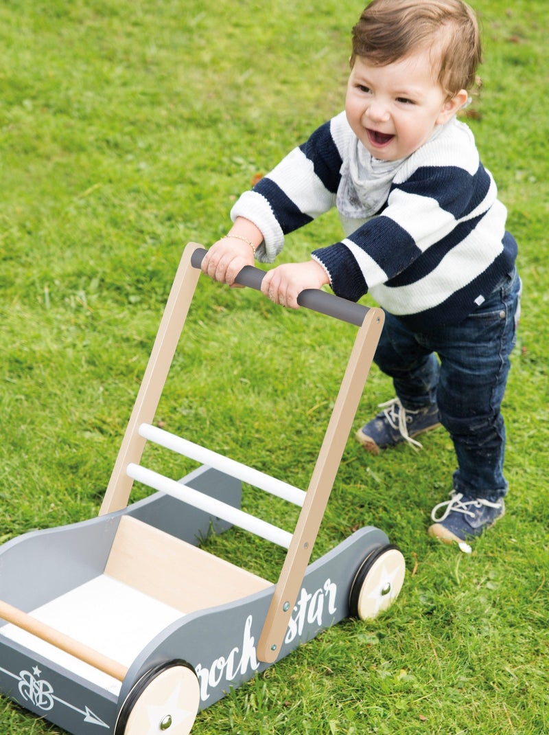 Chariot de marche en bois à vitesse ajustable 'Rock Star Baby 3' ROBA Gris Gris anthracite Blanc - Kiabi