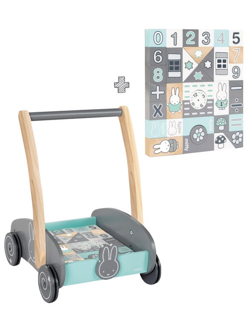 Chariot de marche en bois + blocs de construction miffy® - ROBA - Kiabi