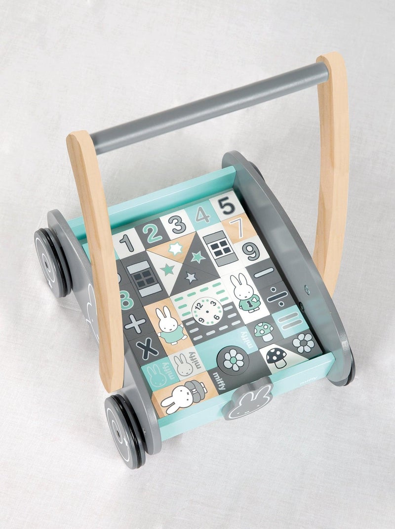 Chariot de marche en bois + blocs de construction miffy® - ROBA Gris Vert clair Blanc - Kiabi