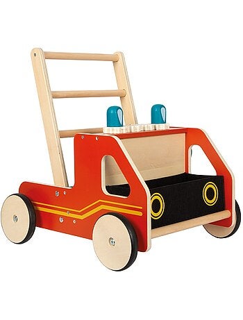 Chariot de marche en bois Pompiers