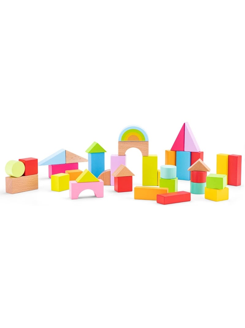 Chariot de marche et blocs en bois Blanc - Kiabi