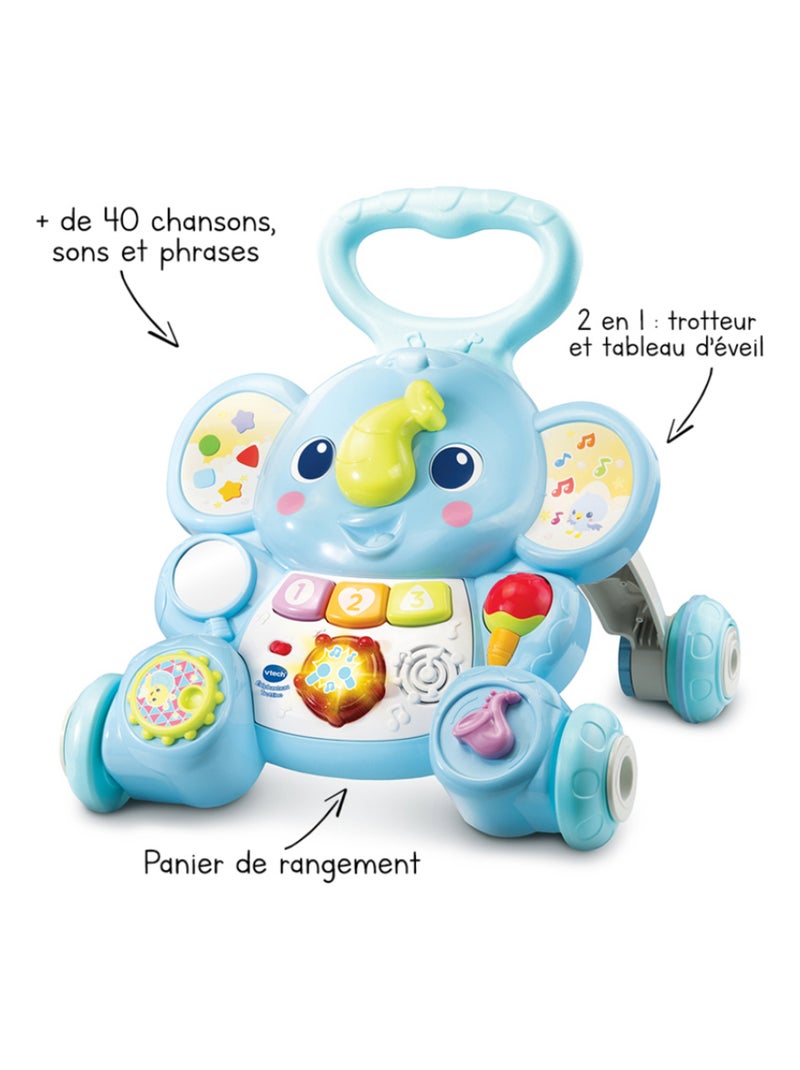 Chariot de marche interactif Elephanteau Trottino Bleu - Kiabi