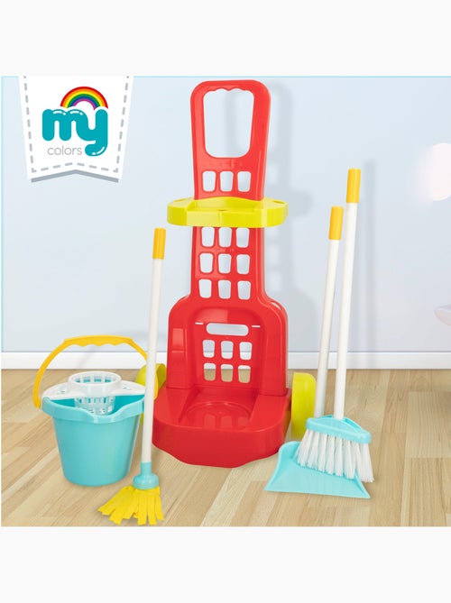 Chariot de nettoyage pour jouets avec ustensiles 5 pièces my home colors - Kiabi