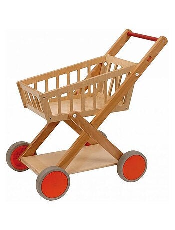 Chariot de supermarché en bois - jeu Montessori
