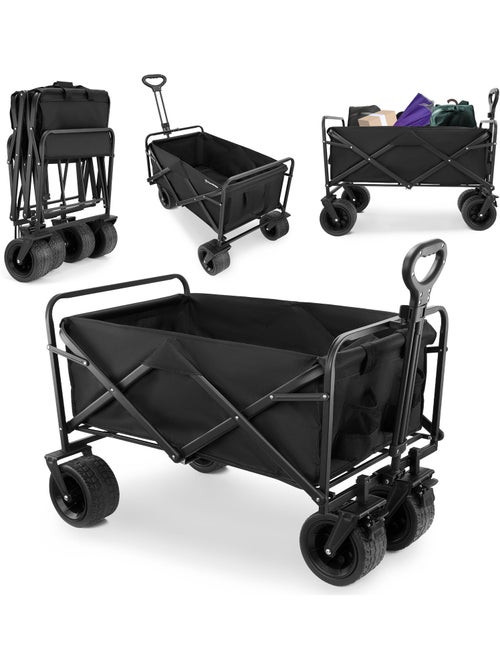 Chariot de Transport Pliable HyperMotion 100L, Trolley 120kg, Roue tout-terrain, Remorque jardin - Kiabi Chariot de Transport Pliable HyperMotion 100L, Trolley 120kg, Roue tout-terrain, Remorque jardin - Kiabi