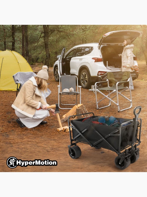 Chariot de Transport Pliable HyperMotion 100L, Trolley 120kg, Roue tout-terrain, Remorque jardin - Kiabi Chariot de Transport Pliable HyperMotion 100L, Trolley 120kg, Roue tout-terrain, Remorque jardin - Kiabi